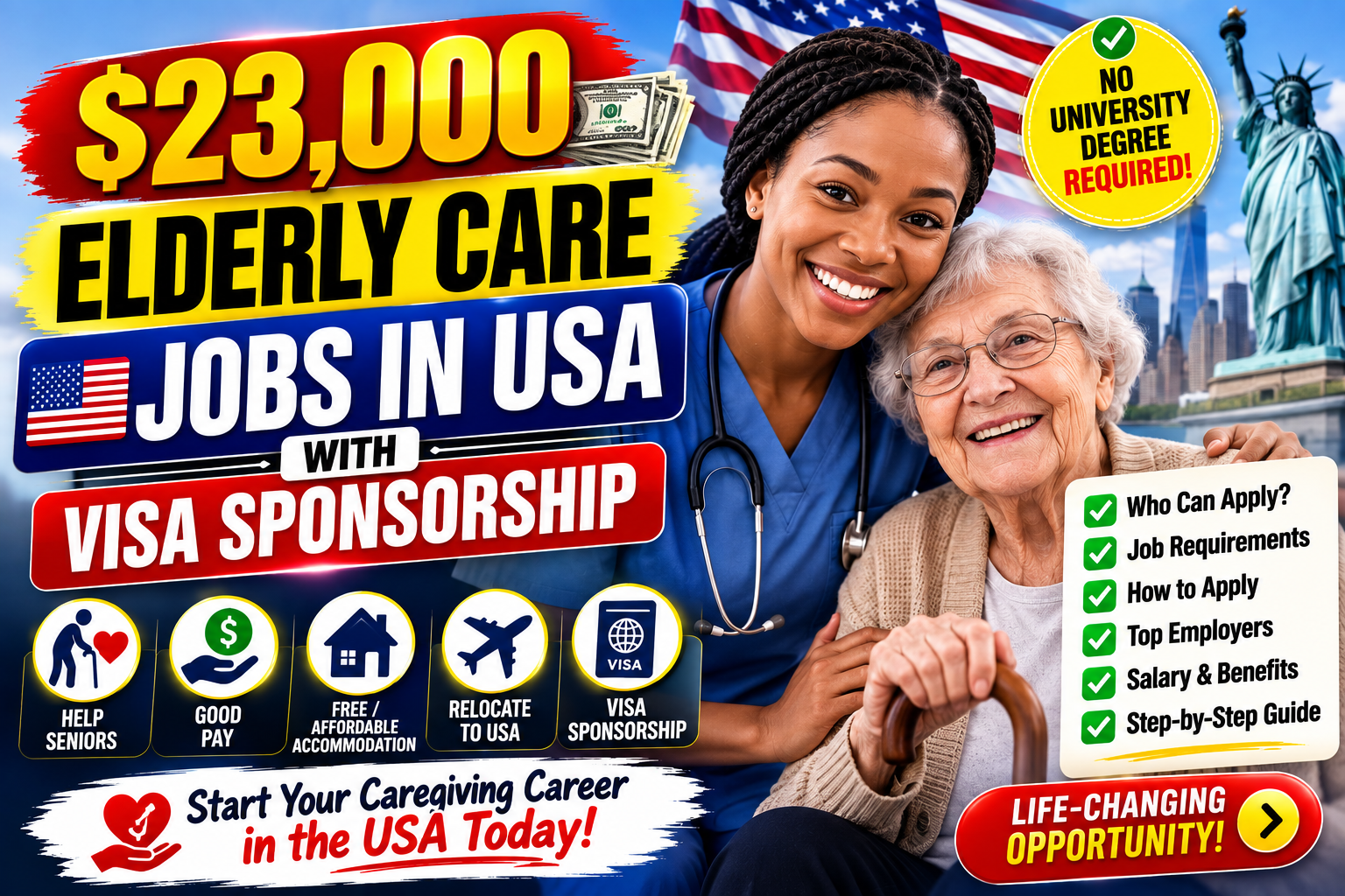 Elderly Care Jobs in USA With Visa Sponsorship