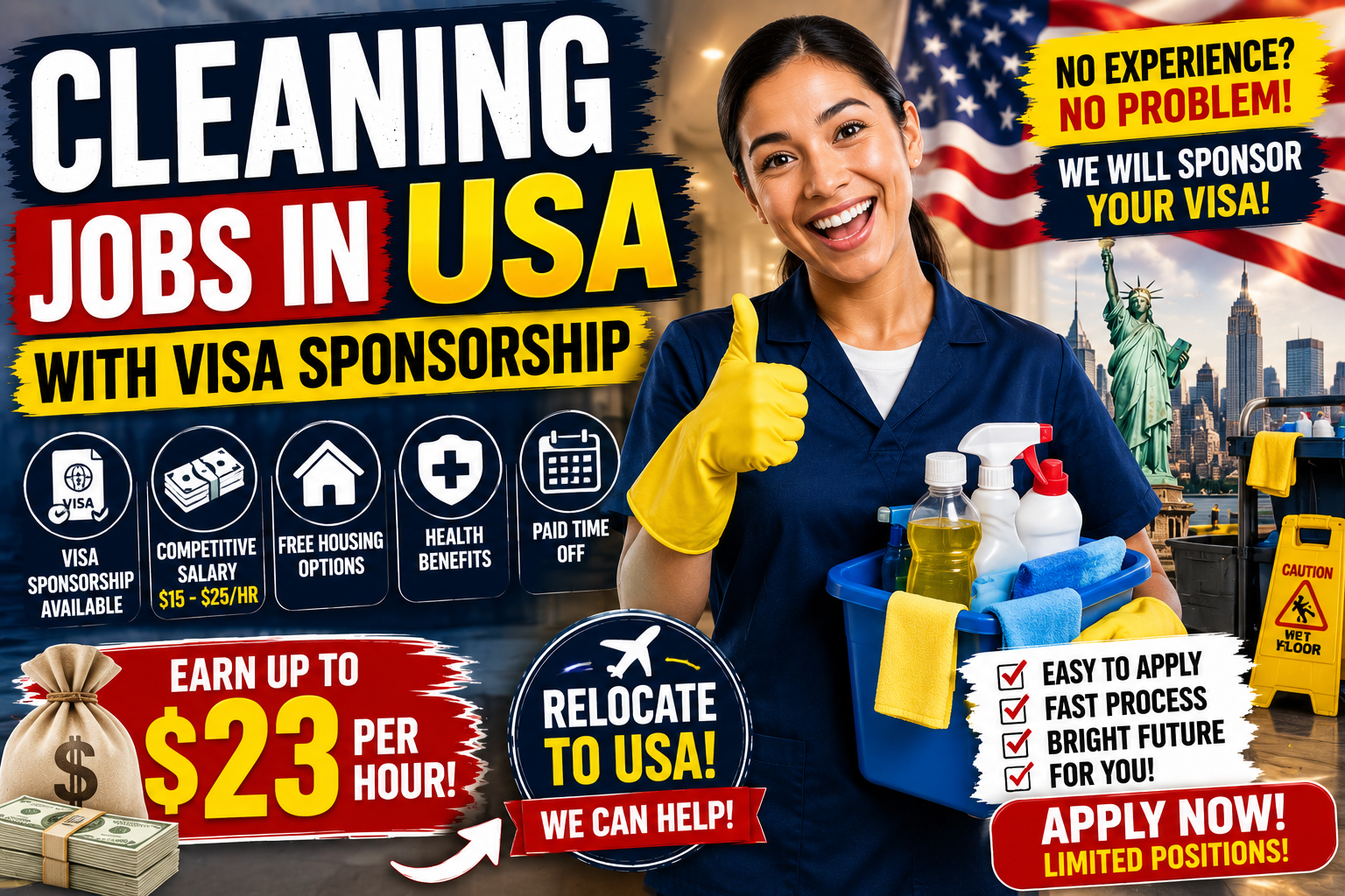 Cleaning Jobs in USA with Visa Sponsorship