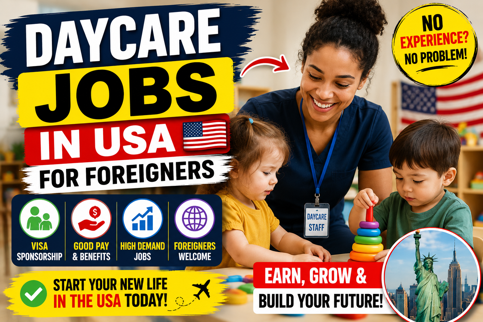 Daycare Jobs in USA for Foreigners