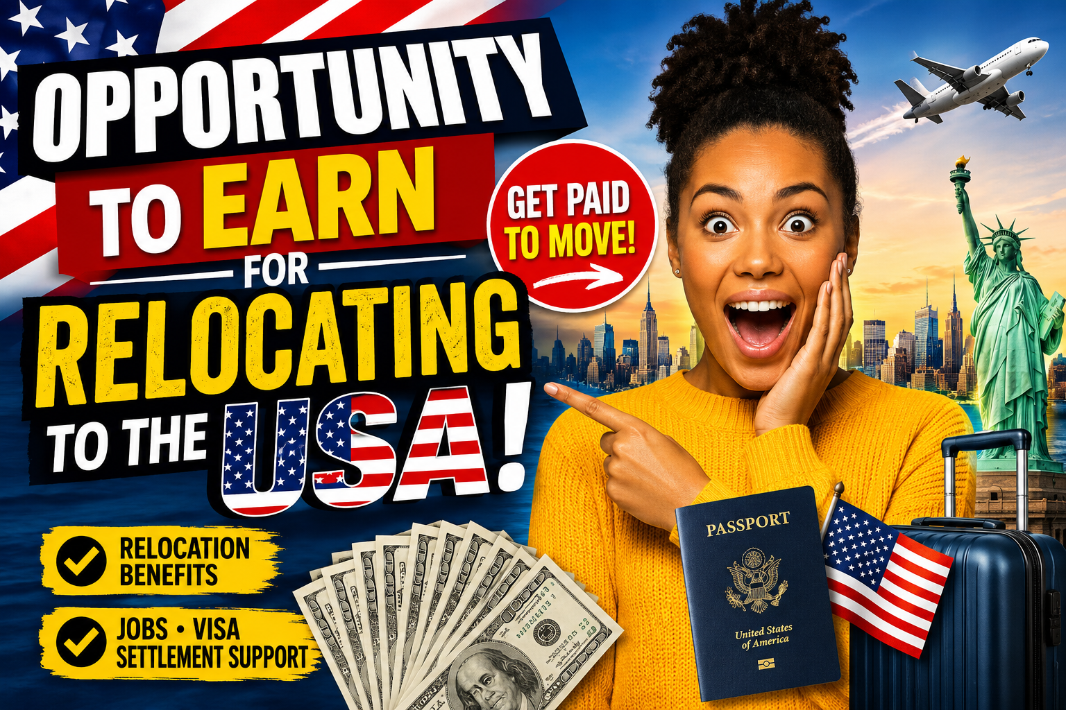 Opportunity to Earn for Relocating to the USA